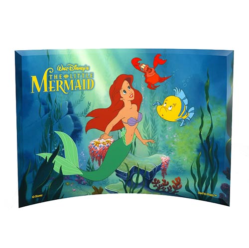 The Little Mermaid Ariel, Flounder, and Sebastian Curved Glass StarFire Print